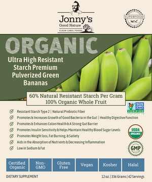 Ultra High Resistant Starch Premium Pulverized Green Bananas (Regular & Organic) | Free Shipping Inside Continental US